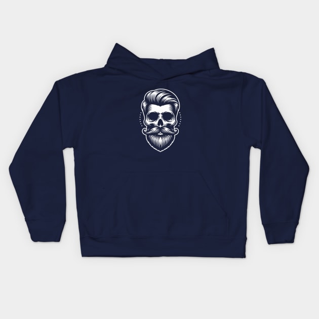 Barber skull Kids Hoodie by EKLZR